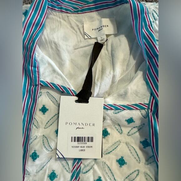 TUCKERNUCK POMANDER PLACE Blue Stripe Juliette Dress NWT Size Large - Picture 7 of 7